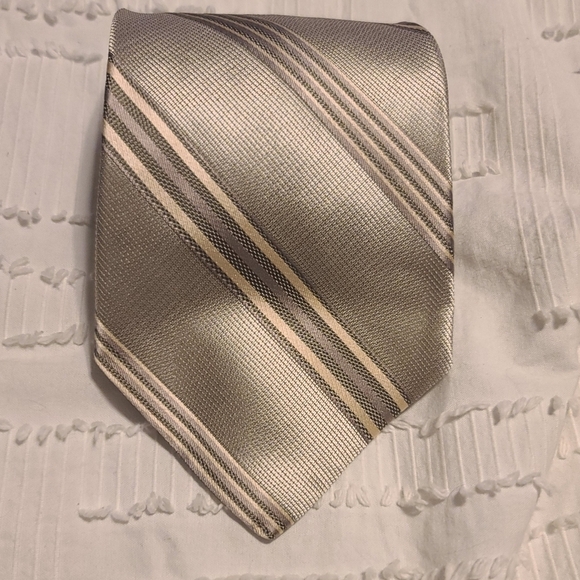 Jones New York Other - New Jones New York Satin Sage Green Striped Neck Tie